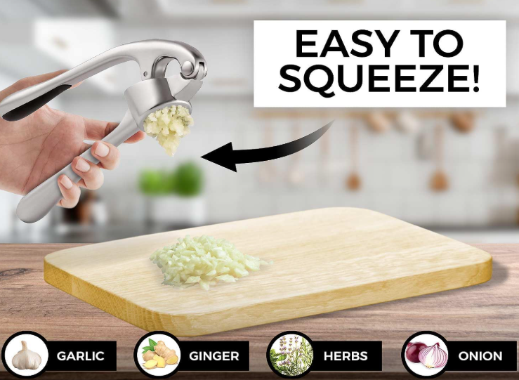 Durable Stainless Steel Garlic Mincer for Effortless Crushing