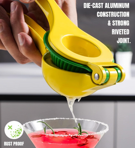 2-in-1 Lemon & Lime Squeezer - Citrus Hand Juicer for Maximum Extraction, Easy Manual Press