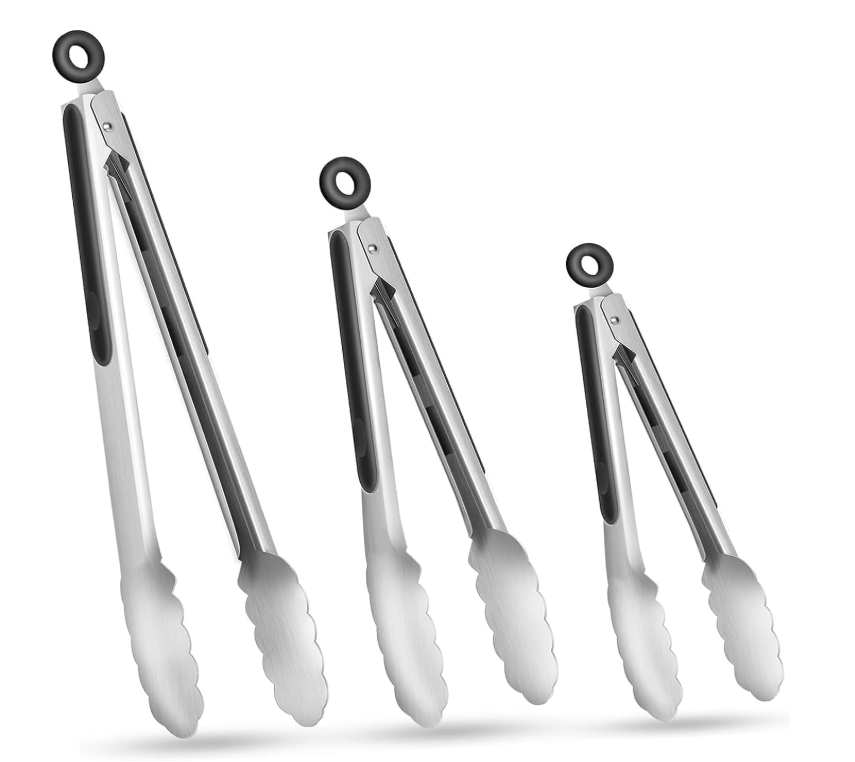 Durable Stainless Steel Tongs for Cooking and Serving