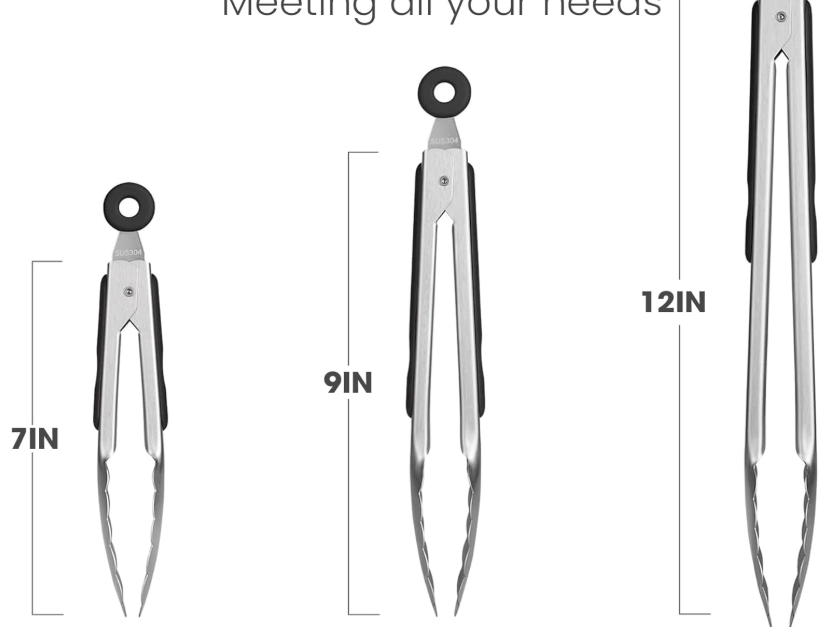 Durable Stainless Steel Tongs for Cooking and Serving