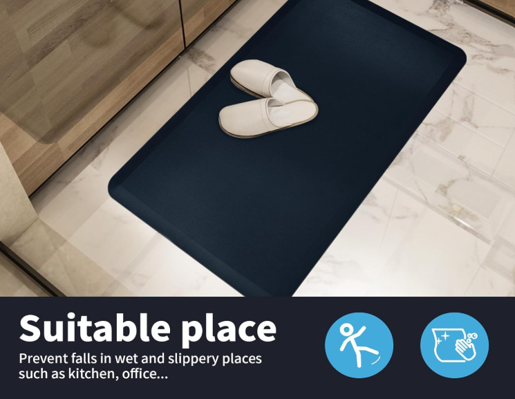 Premium Non-Slip Kitchen Mat 1/2" Thick for Slip-Free Cooking