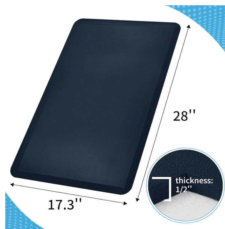 Premium Non-Slip Kitchen Mat 1/2" Thick for Slip-Free Cooking