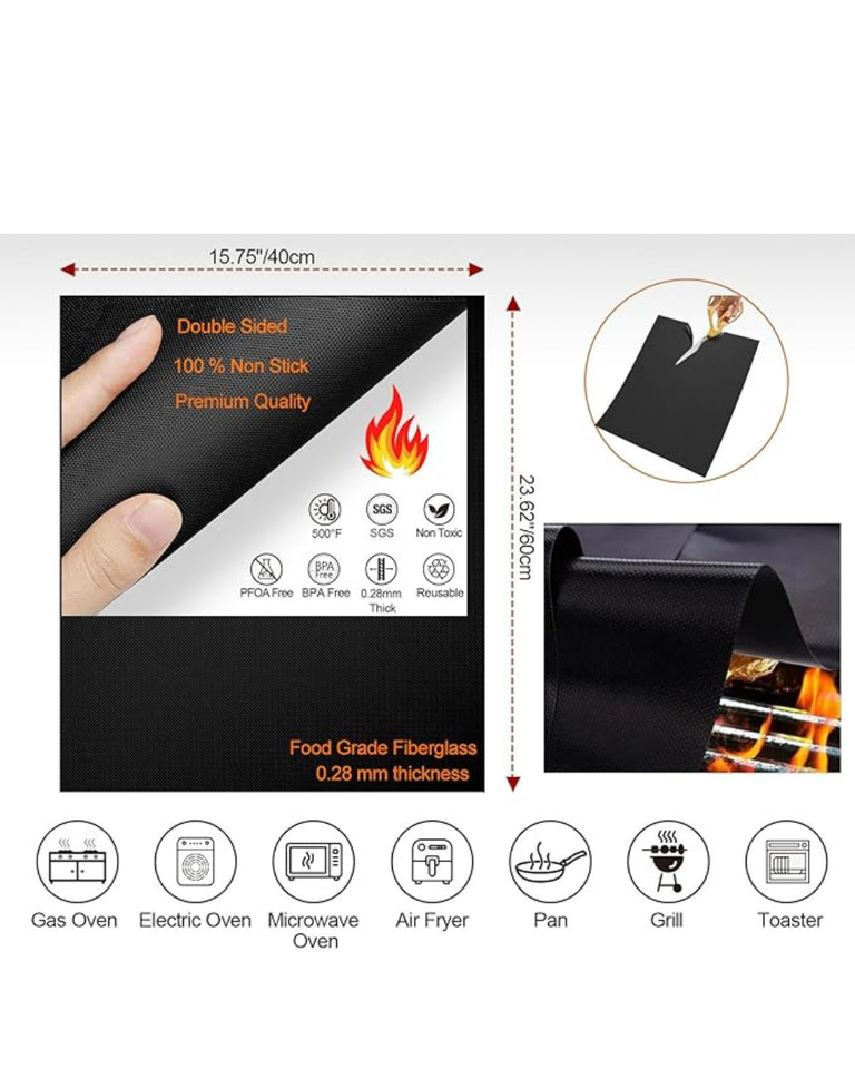 Non-Stick Silicone Baking Sheets – 3 Pack , Ideal for Cookies, Pastries & Roasting