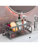 All-in-One Kitchen Sink Organizer: Sponge, Brush Holder, Soap Dispenser & Dish Cloth Hanger