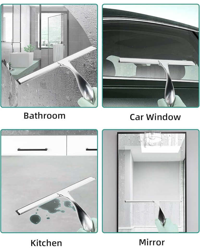 Durable Window Blade for Streak-Free Cleaning with 2 Adhesive Hooks