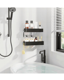 Over-the-Showerhead Organizer – Rustproof Bathroom Storage Rack with Hooks & Shelves