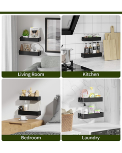 Over-the-Showerhead Organizer – Rustproof Bathroom Storage Rack with Hooks & Shelves