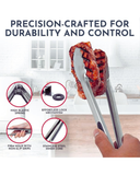 Durable Stainless Steel Tongs for Cooking and Serving