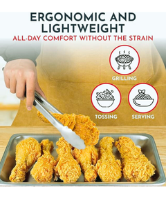 Durable Stainless Steel Tongs for Cooking and Serving