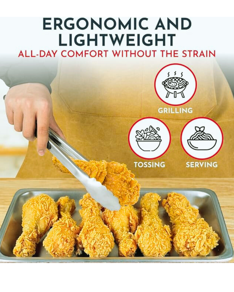 Durable Stainless Steel Tongs for Cooking and Serving